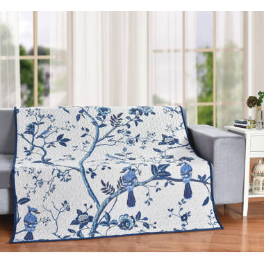 Blue floral throw online blanket